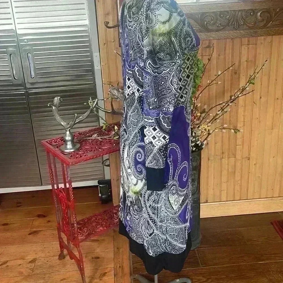 Chico’s women’s Size 0 black label summer long cardigan. - Picture 4 of 9